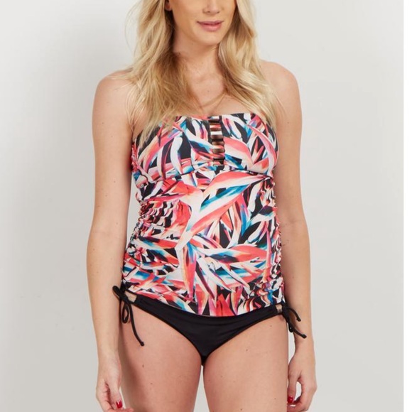 Multi-Color Abstract Maternity Tankini Top - Picture 6 of 10